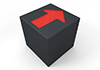 Black box ｜ Red arrow ｜ Iconic ―― 3D illustration ｜ Free material ｜ Download