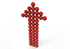 Arrows made by gathering balls ｜ Upward ｜ Stretching ―― 3D illustration ｜ Free material ｜ Download
