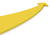 Slightly bent arrow / yellow / 3D illustration ｜ Free material ｜ Download