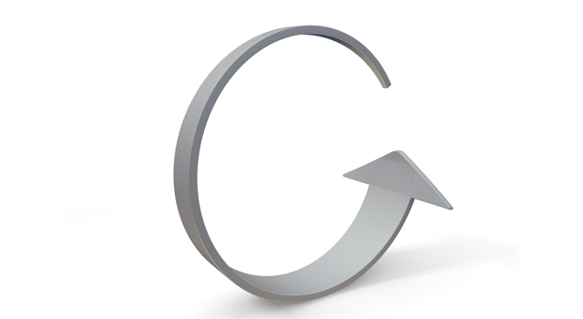 Circle ｜ Arrow ｜ Silver-Illustration / 3D Rendering / Free / Download / Photo / 3DCG