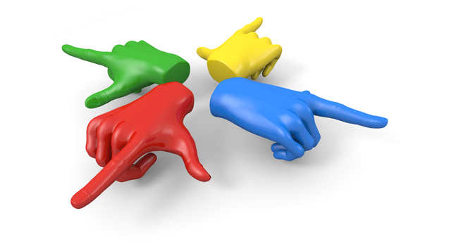 Point your finger in 4 directions ｜ Colorful ｜ Direction --Illustration / 3D rendering / Free / Download / Photo / 3DCG