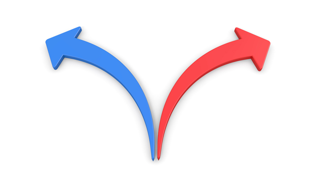 Repulsion ｜ Red and Blue ｜ Arrows-Illustration / 3D Rendering / Free / Download / Photo / 3DCG