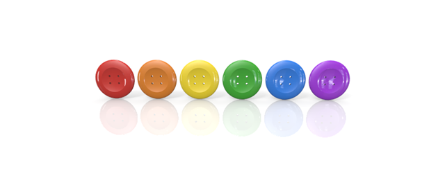 ボタン｜6色 - イラスト / 3Dレンダリング / 無料 / ダウンロード / 写真 / 3DCG