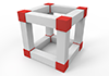 Red ｜ White ｜ Cube ―― 3D Illustration ｜ Free Material ｜ Download